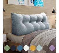 BNCKTRD Cuscino da Lettura Ergonomico per un Comfortabile Sostegno sulla Schiena Mentre si è Seduti sul Letto - Perfetto per Posizionare il Corpo - Confortevole in Poliestere e Lino 140CM Grigio