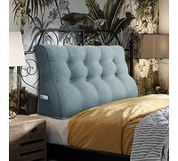 BNCKTRD Grande cuscino da lettura con schienale alto, cuscino lombare per il massimo relax e piacere di lettura con rivestimento in lino lavabile, 120 cm, grigio