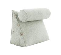 BNCKTRD Versatile Cuscino da Lettura a Triangolo per un Comodo Riposo a Letto e sul Divano, Cuscino Regolabile per Cervicale con Rivestimento in Lino Rimovibile 60cm Bianco