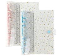 Bncxdc Raccoglitore ad anelli A5, 2 Pezzi a56, PVC trasparente impermeabile, raccoglitore morbido a 6 anelli con chiusura a bottone automatico, 23,7 x 17 cm (daisy)