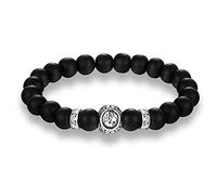 BNCXMO 12 Constellazioni Galaxy Segni zodiacali Naturali 8mm opachi in pietra nera perline braccialetti vintage Capricorno Contellazione Stretch Bangles Christmas