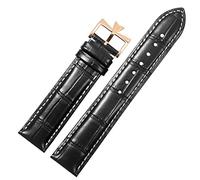 BNCXMO 19mm 20mm 21mm 22mm Sostituzione della fascia d'oro in pelle genuina per Patrimony VC Black Blue Brown Cowhide Strap (colore: 25-12mm, dimensione: 22mm)