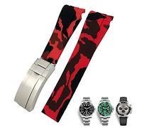 BNCXMO 20 mm da 21 mm cinghia di orologio in gomma per sottomariner Daytona GMT Hamilton Curved End Sport Watchband