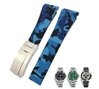 BNCXMO 20 mm da 21 mm cinghia di orologio in gomma per sottomariner Daytona GMT Hamilton Curved End Sport Watchband