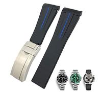 BNCXMO 20 mm da 21 mm cinghia di orologio in gomma per sottomariner Daytona GMT Hamilton Curved End Sport Watchband