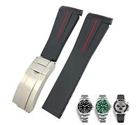 BNCXMO 20 mm da 21 mm cinghia di orologio in gomma per sottomariner Daytona GMT Hamilton Curved End Sport Watchband