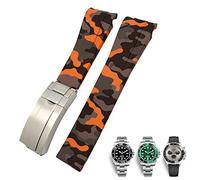 BNCXMO 20 mm da 21 mm cinghia di orologio in gomma per sottomariner Daytona GMT Hamilton Curved End Sport Watchband