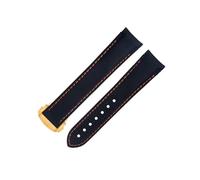 BNCXMO 20mm Curvo End Cinturino Orologi Per Omega Strap AT150 300 Pianeta Oceano De Ville Linea Nero Arancione Ad Alta Densità Nylon Pelle Bovina Orologi, 20MM