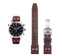 BNCXMO 21mm 22mm Italia in Italia in pelle di cuoio autentico in pelle morbida per il pilota IWC Mark 18 morbido cinghia di orologio marrone pieghevole.