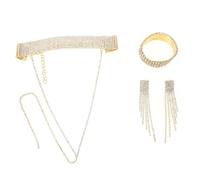 BNCXMO Accessori 1 set Orecchini di nappa in cristallo coglione lunghi coglione collane Rhinestone en