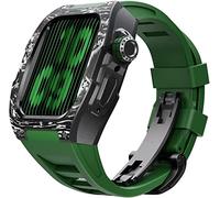 BNCXMO Aggiorna la fascia d'orologio in gomma in fibra di carbonio , per 8 7 45/44 mm, cinghia di fluorobber di cornice in metallo mod , per iwatch 6 5 4 se watch band