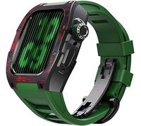 BNCXMO Aggiorna la fascia d'orologio in gomma in fibra di carbonio , per 8 7 45/44 mm, cinghia di fluorobber di cornice in metallo mod , per iwatch 6 5 4 se watch band