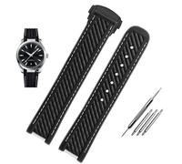 BNCXMO Banda di orologi in gomma in silicone curvo da 20 mm con metallo per omega cinghia 300 Aqua Terra AT150 8900 + Strumenti