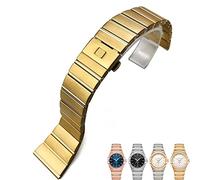 BNCXMO Bande di orologi in acciaio inossidabile pieghevole cinghia di orologio con fibbia per omega Braccialetta costellazione a doppia aquila 15mm 17mm 18mm 23mm 25mm