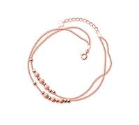 BNCXMO Bracciale alla caviglia delicata,- 925 argento sterling semplice glassata glassata a doppio strato cassetta per catene per donne estate s925 gioielli