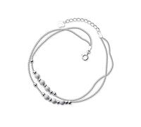 BNCXMO Bracciale alla caviglia delicata,- 925 argento sterling semplice glassata glassata a doppio strato cassetta per catene per donne estate s925 gioielli