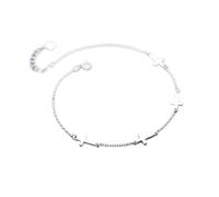 BNCXMO Bracciale alla caviglia delicata - Autentico 925 Sterling Silver Fashion Sweet 4 Cross Anklets Bracciale per donne Regali di gioielli per feste di nozze (colore: caviglia)