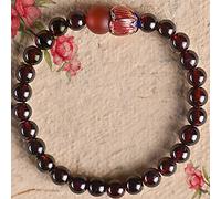BNCXMO Bracciale cristallino feng shui braccialetto naturale granato cloisonne pesca fioritura vecchia vetro braccialetto bracciale elastico amuleto attira la ricchezza recatto gli spiriti malvagi