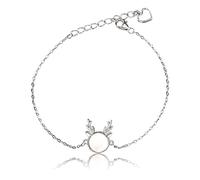 BNCXMO Bracciale da donna S925, bracciale regolabile per le corna di Natale, temperamento semplice