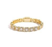 BNCXMO Bracciale da tennis per camino moissanite dorato per uomini, moissanite taglio a gambe di lusso, regalo di gioielleria
