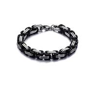 BNCXMO Bracciale di collegamento maschile, braccialetto per fibbia in acciaio inossidabile 3D maschile