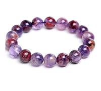 BNCXMO Bracciale di ricchezza Feng Shui per donne/uomini Purple Phantom Quarzo Crystal Bracciale Bracciale elastico Bragglezza di mantra intagliato Talisman Attrarre la fortuna, 8mm