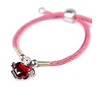 BNCXMO Bracciale di ricchezza feng shui per protezione S925 Garnet d'argento puro garnet hulu Bracciatura di moneta Long Life Bracciale regolabile Attratta buona fortuna Diew Off Evil, Long Life Lock