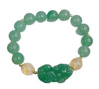 BNCXMO Bracciale di ricchezza feng shui pixiu braccialetto verde bracciale verde bracciale naturale braccialetto per le donne talisman buona fortuna amulet chakra reiki cristallo bracciale in perline