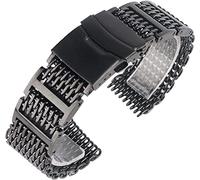 BNCXMO Bracciale di sostituzione del cinturino nero da 20/22/24 mm in acciaio inossidabile in acciaio inossidabile