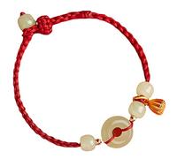 BNCXMO Bracciale Feng Shui Bracciale fatto a mano Bracciale Hetian Giada Bracciale Armonia Fantasca Gold Oro Bracciale a sospensione regolabile Bracciale Amuleto Amuleto Regalo, Pendente Loto Green