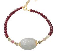BNCXMO Bracciale Feng Shui Bracciale naturale bracciale Bracciale di cristallo Bracciale Bracciale Bracciale Authentic Giade Bracciale Jadeite Armonia Buckle/Donut Penderant Charm per donne Cinnabar
