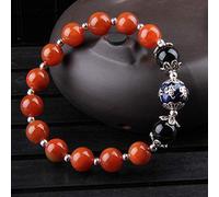 BNCXMO Bracciale feng shui naturale naturale rosso sud 925 argento a sei caratteri di mantra braccia