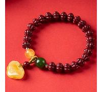 BNCXMO Bracciale Feng Shui per donne Cinnabar Naturale Pumpkin Abeeswax Ruyi Lock Longevity Lock Lock Bracciale Amuleto Attraggio di Cinnabar
