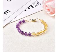BNCXMO Bracciale fortunato di quarzo ametista/rutilato per buona fortuna Feng Shui I regali cinesi per le donne attirano denaro Porta prosperità per la raccolta