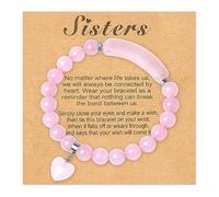 BNCXMO Bracciale gemello Sister Bracciale per il cuore di pietra naturale per la sorella di compleanno di compleanno Cristalli Bracciale per perle per regali per adolescenti