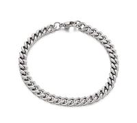 BNCXMO Bracciale in acciaio inossidabile maschile, braccialetto a catena di collegamento, idea regalo per uomini