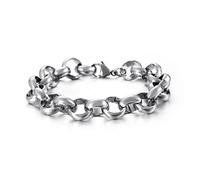 BNCXMO Bracciale in acciaio inossidabile maschile, braccialetto avvolgente per collegamenti, idea regalo per uomini