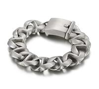 BNCXMO Bracciale in acciaio inossidabile maschile, sabbia liscia, catena del marciapiede, braccialetto personalizzato, idea regalo per uomini