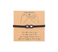 BNCXMO Bracciale iniziale per donne Lettera di cuore regolabile az AZ Braccialetti intrecciati Braccialetti in corda tessuta a mano Gioielli per regali di compleanno di migliori amici