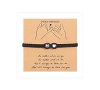 BNCXMO Bracciale iniziale per donne Lettera di cuore regolabile az AZ Braccialetti intrecciati Braccialetti in corda tessuta a mano Gioielli per regali di compleanno di migliori amici