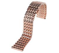 BNCXMO Bracciale oro rosa con cinghia di orologio 18mm 20mm 22 mm Bracciale solido Link Sostituzione della fascia in acciaio inossidabile regolabile per donne (larghezza della fascia: 22 mm)