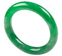 BNCXMO Bracciale per braccialetto Green Jade per donne Birbelli rotondi naturali Bangeli di gioielli con certificato Regalo per la moglie (dimensioni: 62 mm)