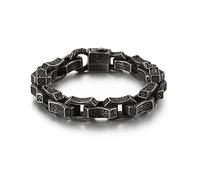 BNCXMO Bracciale per la catena punk in acciaio inossidabile maschile una catena unisex personalizzata per lui, 230x13 mm, acciaio inossidabile, nessuna pietra preziosa.