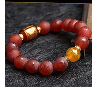 BNCXMO Bracciale ricchezza Feng Shui Bracciale naturale Agata Naturale Agata Saffron Heart Sutra Bracciale Bracciale Amuleto Amuleto Attira Luck di Luck Off.