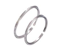 BNCXMO Bracciale S999 Coppia di bracciale d'argento puro Gioielli in argento in argento Solid Open Solid Open