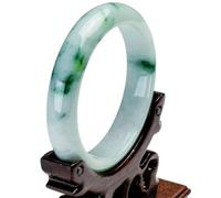BNCXMO Bracciale vegetale in giada verde per donne ghiaccio naturale glutinoso fiore fiore di gioielli di smeraldo (dimensioni: 60mm)