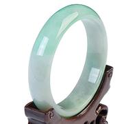 BNCXMO Bracciale vegetale per braccialetto di giada verde per donne ghiaccio naturale glutinoso fiore fiore di gioielli bracciale smeraldo per madre (dimensioni: 60mm)
