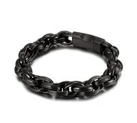 BNCXMO Braccialetti di collegamento in acciaio inossidabile maschile, anelli doppi, braccialetti multistrato per uomini, catena hip-hop per uomini e ragazzi