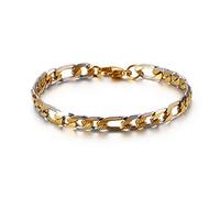 BNCXMO Braccialetti di collegamento in acciaio inossidabile maschile, braccialetto avvolgente per la catena del bicolore, regalo per uomini, amici e familiari