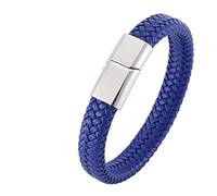 BNCXMO Braccialetti maschili, braccialetto, braccialetto intrecciato da uomo, catena del polso maschile, acciaio inossidabile con chiusura magnetica, lunghezza 16,5 cm, finta, senza zirconia